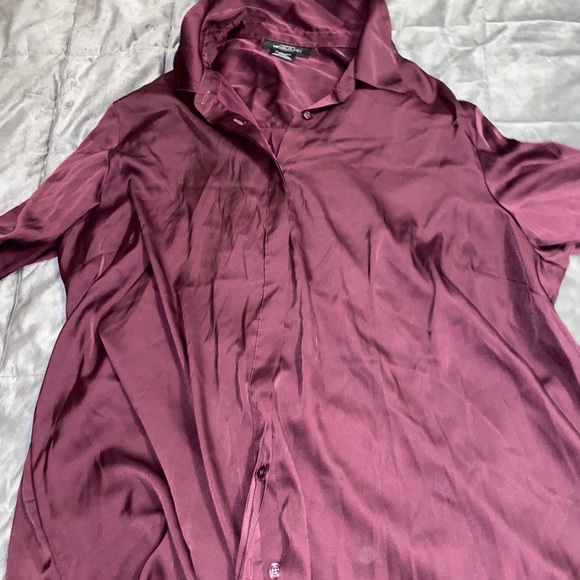 Silk purple button down - Picture 1 of 1